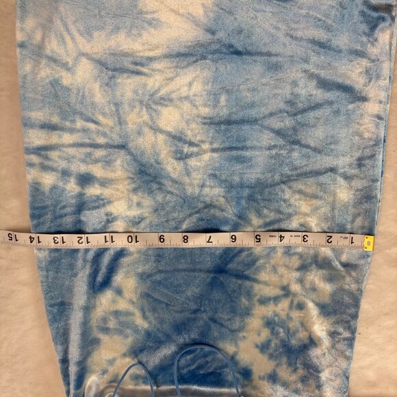 Derek Heart Tie-Dye Spaghetti Strap Maxi Dress Blue & White Side Slit Size S - Picture 9 of 9